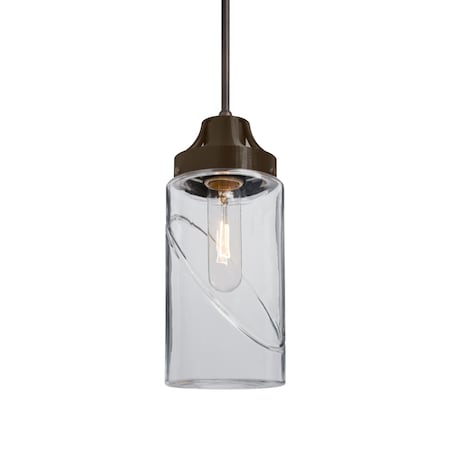 Besa Lighting Blink Cord Pendant, Clear, Bronze Finish, 1x60W Incandescent 1JT-BLINKCL-BR